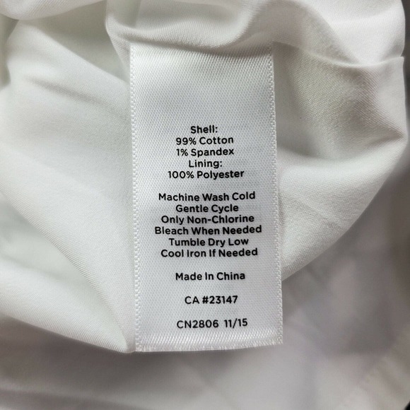 CC - Talbots Women 4P Petite Skirt Navy Blue White Abstract Print Exposed Zipper - Picture 4 of 5